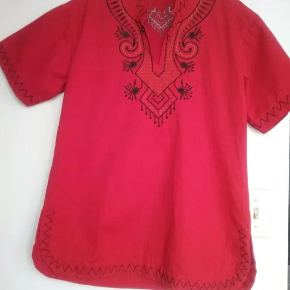 Embroidered Red Top - Picture 5 of 11